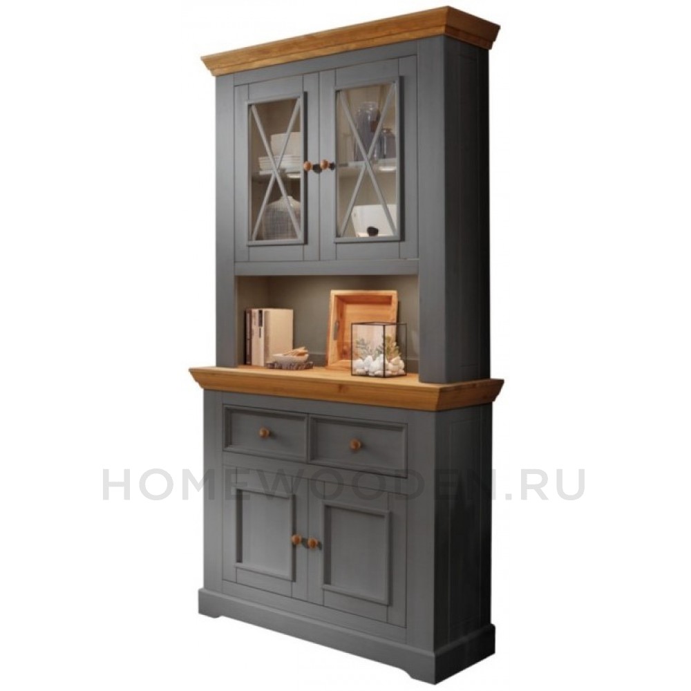Буфет Форест малый серый 7012/бейц масло