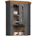Надстройка комода Форест углового (буфета углового) серый 7012/бейц масло