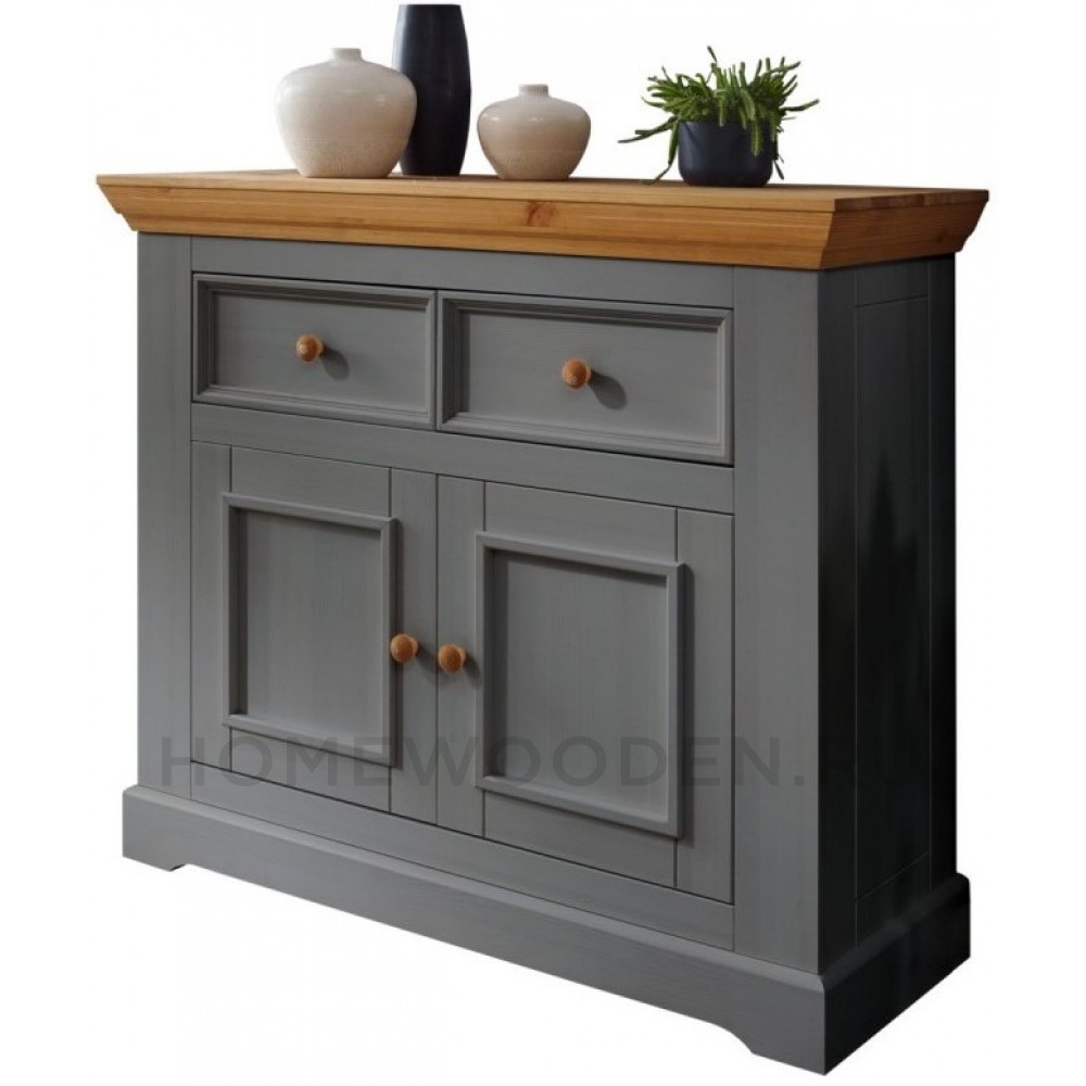 Комод Форест 2 двери 2 ящика (комод буфета) серый 7012/бейц масло