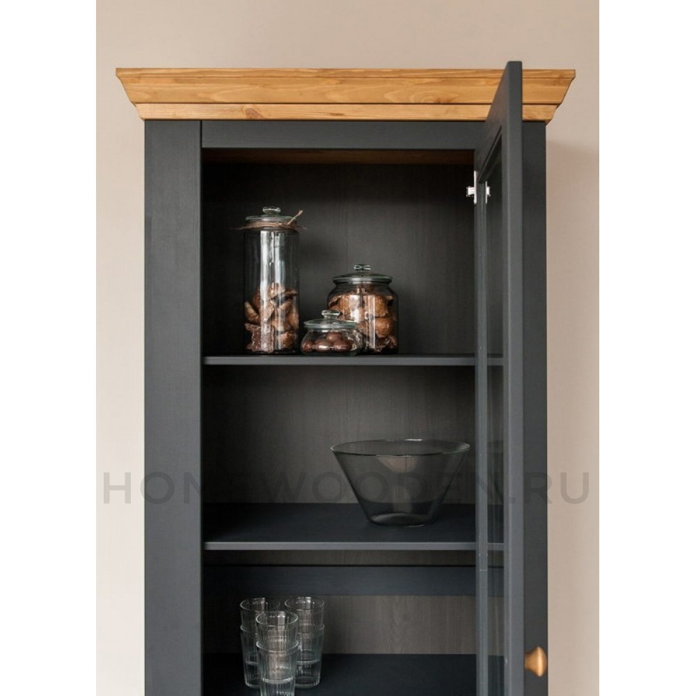 Шкаф для посуды Форест узкий 1 дверь 2 ящика серый 7012/бейц масло