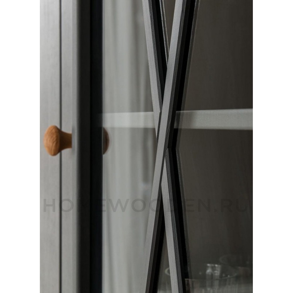 Шкаф для посуды Форест узкий 1 дверь 2 ящика серый 7012/бейц масло