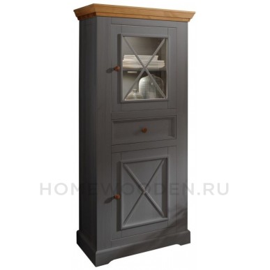 Шкаф для посуды Форест низкий 2 двери 1 ящик серый 7012/бейц масло