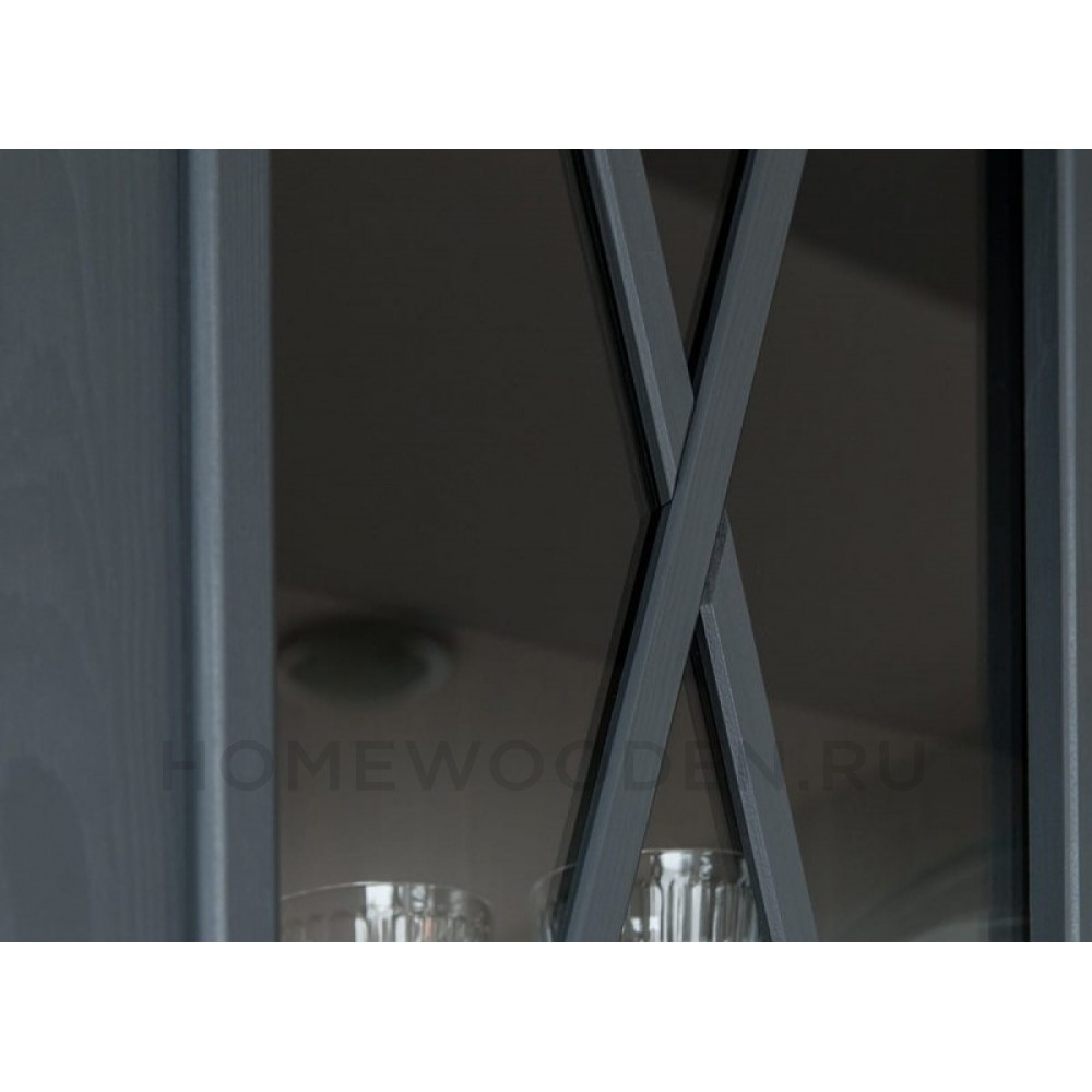 Шкаф для посуды Форест широкий 4 двери 1 ящик серый 7012/бейц масло