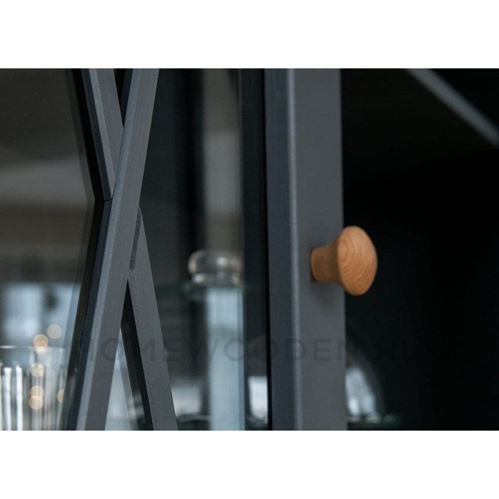 Шкаф для посуды Форест широкий 4 двери 1 ящик серый 7012/бейц масло