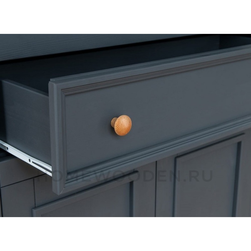 Шкаф для посуды Форест широкий 4 двери 1 ящик серый 7012/бейц масло