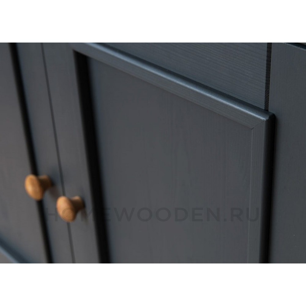 Шкаф для посуды Форест широкий 4 двери 1 ящик серый 7012/бейц масло