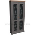 Витрина Форест с 2 стеклянными дверями серый 7012/бейц масло