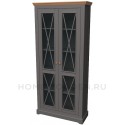 Витрина Форест с 2 стеклянными дверями серый 7012/бейц масло
