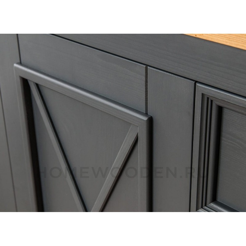 Комод Форест 4 двери 2 ящика серый 7012/бейц масло