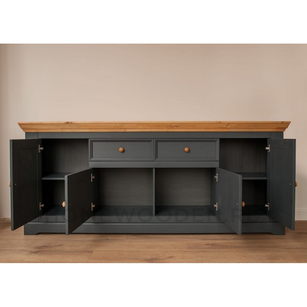 Комод Форест 4 двери 2 ящика серый 7012/бейц масло