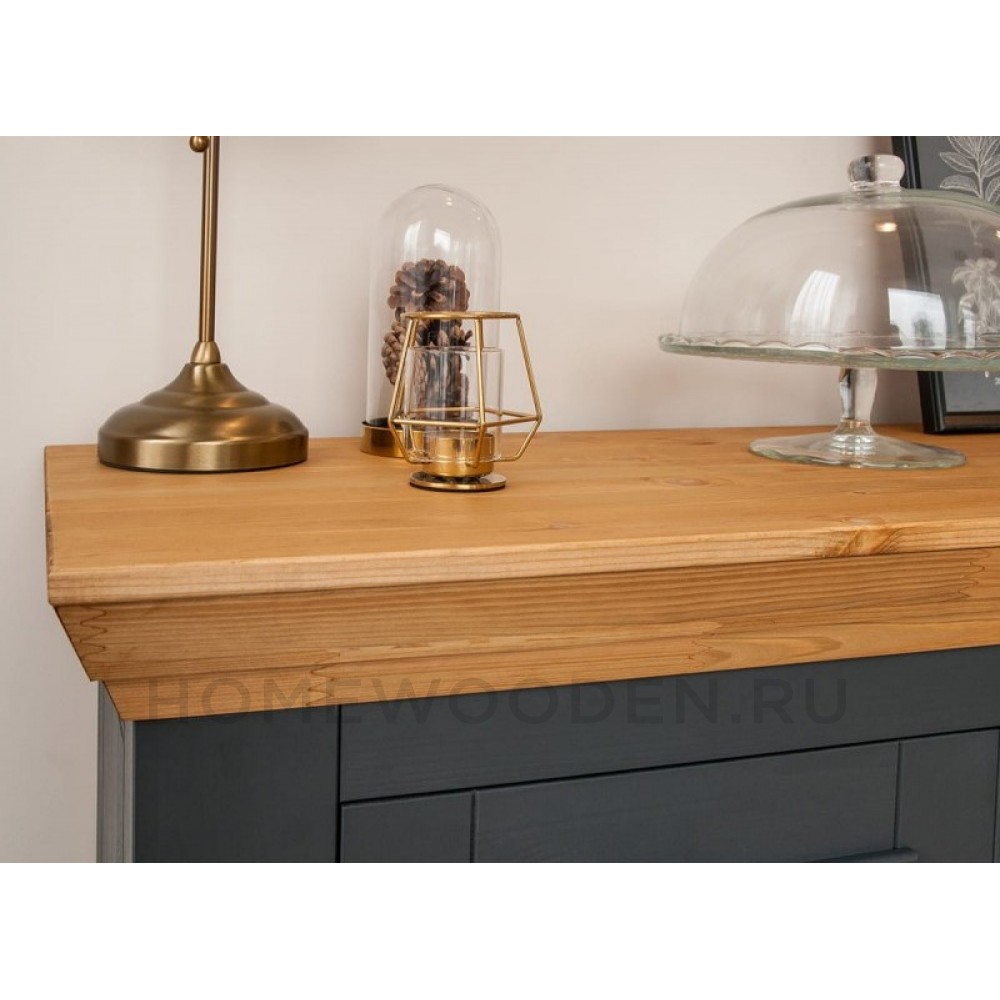 Комод Форест 4 двери 2 ящика серый 7012/бейц масло