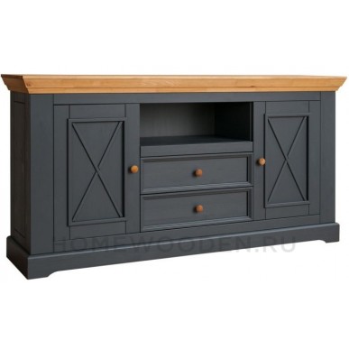 Комод Форест 2 двери 2 ящика серый 7012/бейц масло