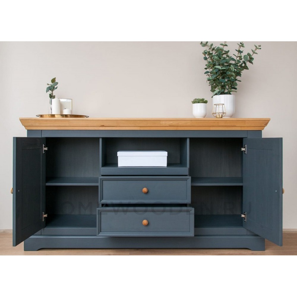 Комод Форест 2 двери 2 ящика серый 7012/бейц масло