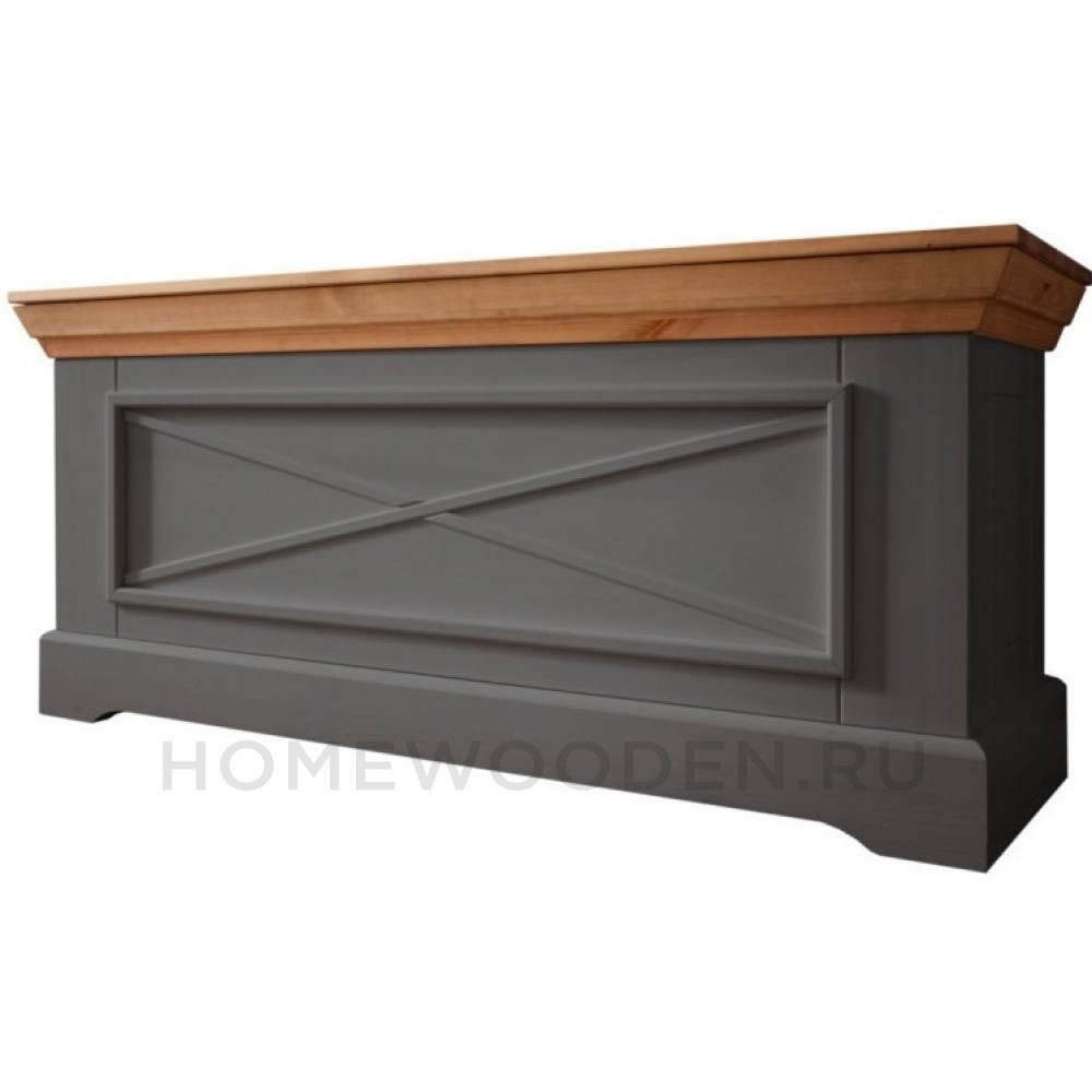 Сундук Форест с откидной крышкой серый 7012/бейц масло