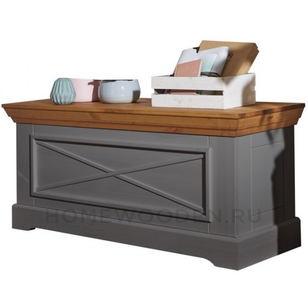 Сундук Форест с откидной крышкой серый 7012/бейц масло