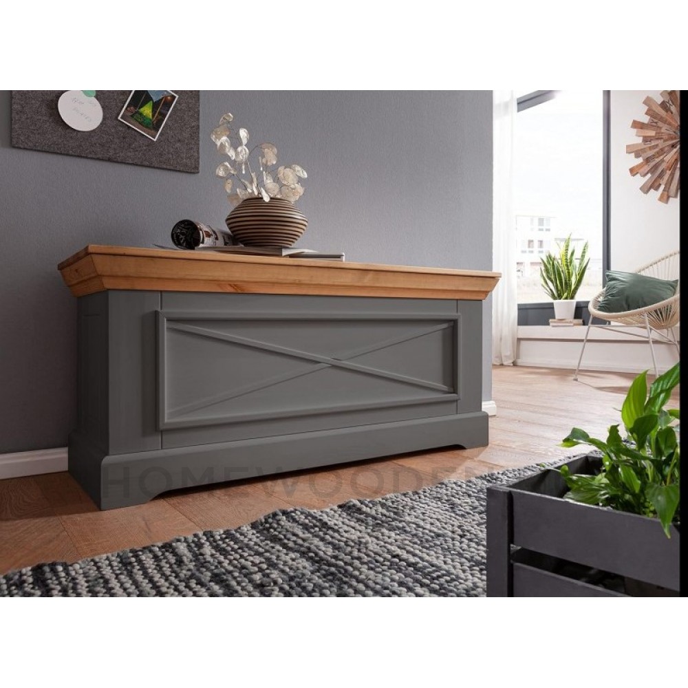 Сундук Форест с откидной крышкой серый 7012/бейц масло