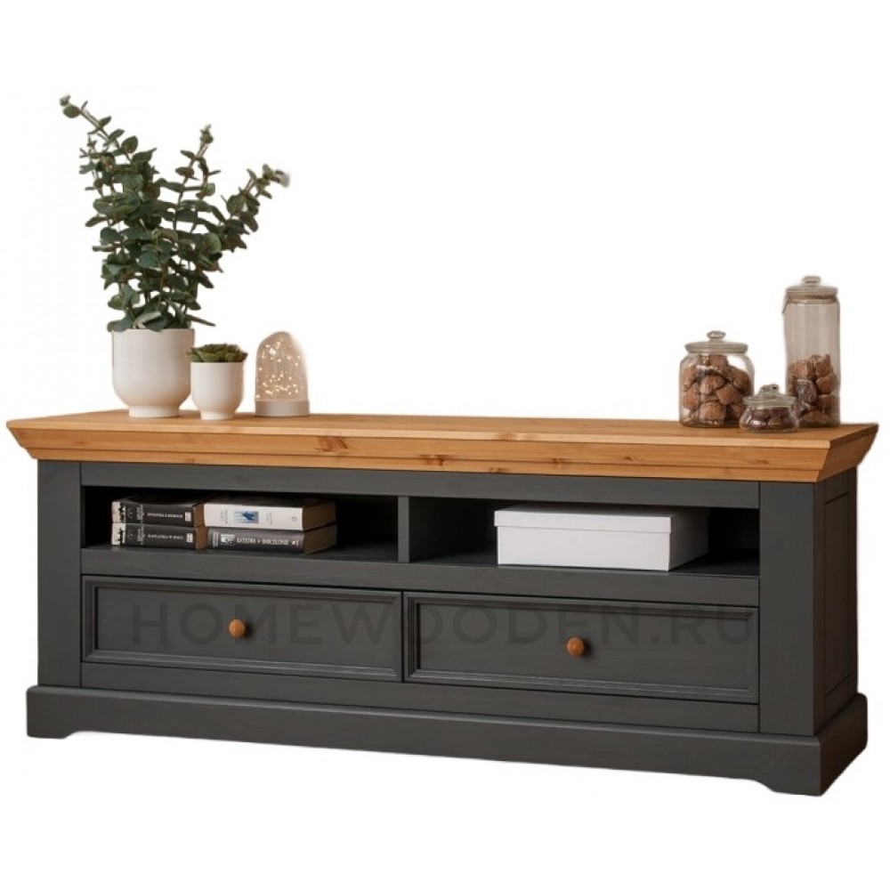 Тумба ТВ Форест 2 ящика серый 7012/бейц масло