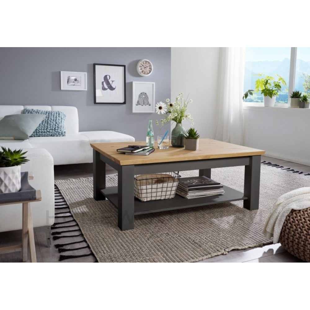 Стол журнальный Форест большой серый 7012/бейц масло