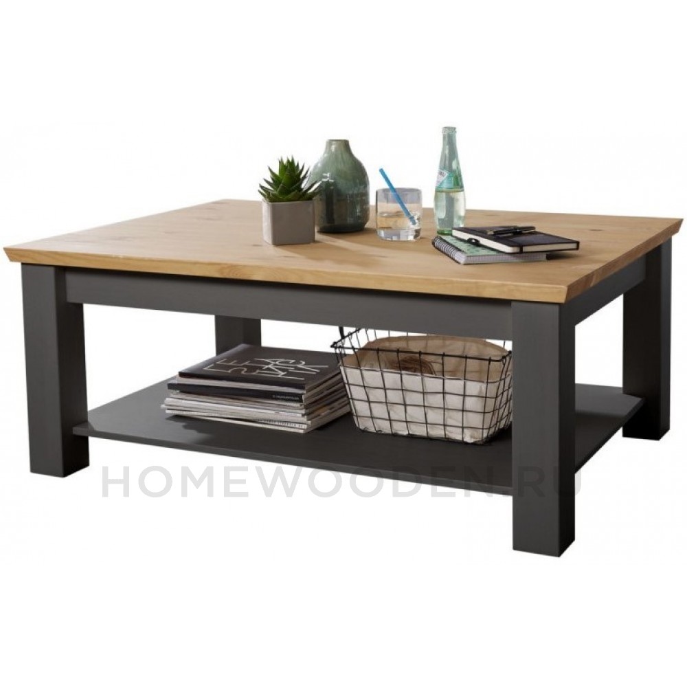 Стол журнальный Форест большой серый 7012/бейц масло