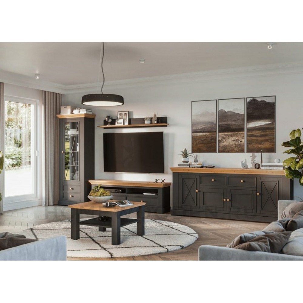 Полка настенная Форест серый 7012/бейц масло