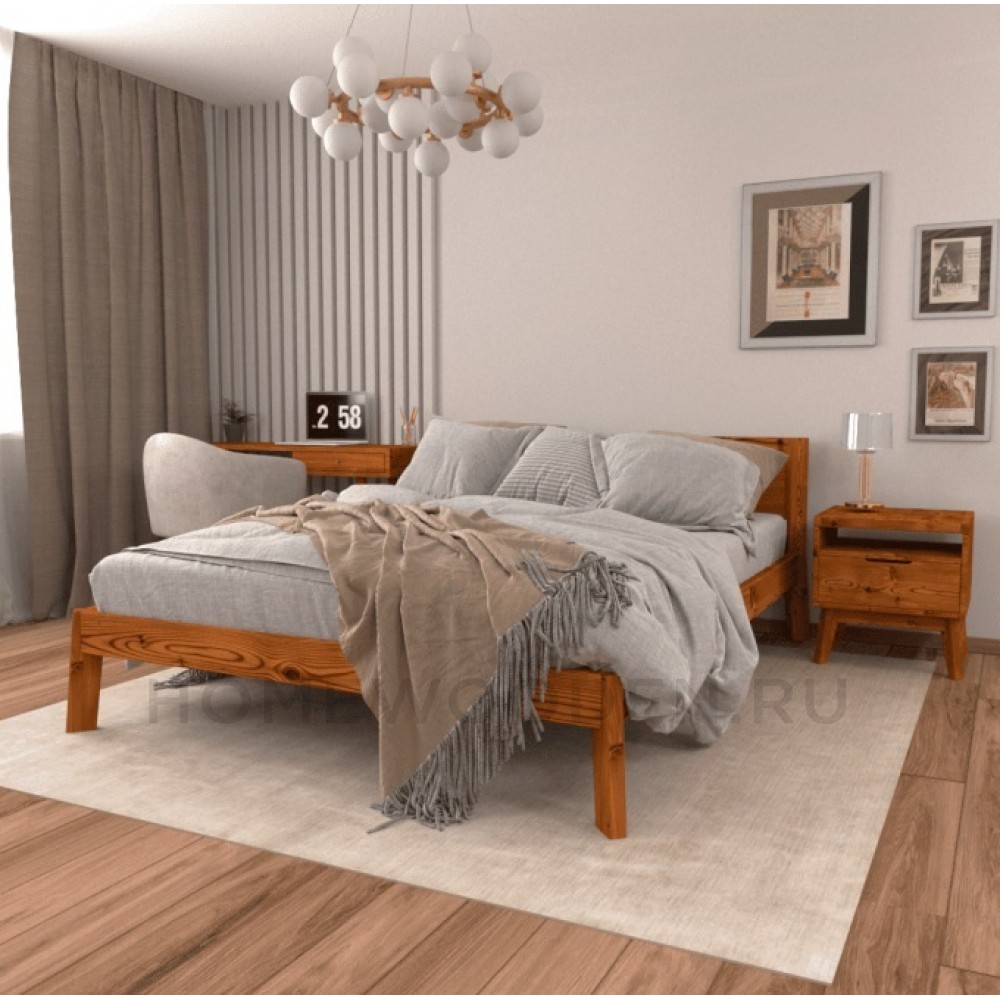 Кровать двойная Доната 2 Ф-137.2-01 (Сосна)
