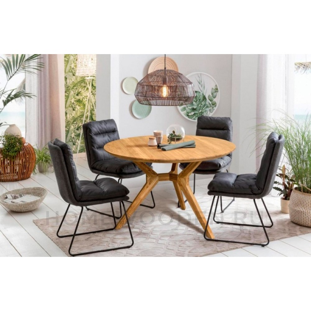 Cтол Раунд 3 массив дуба — 120х120