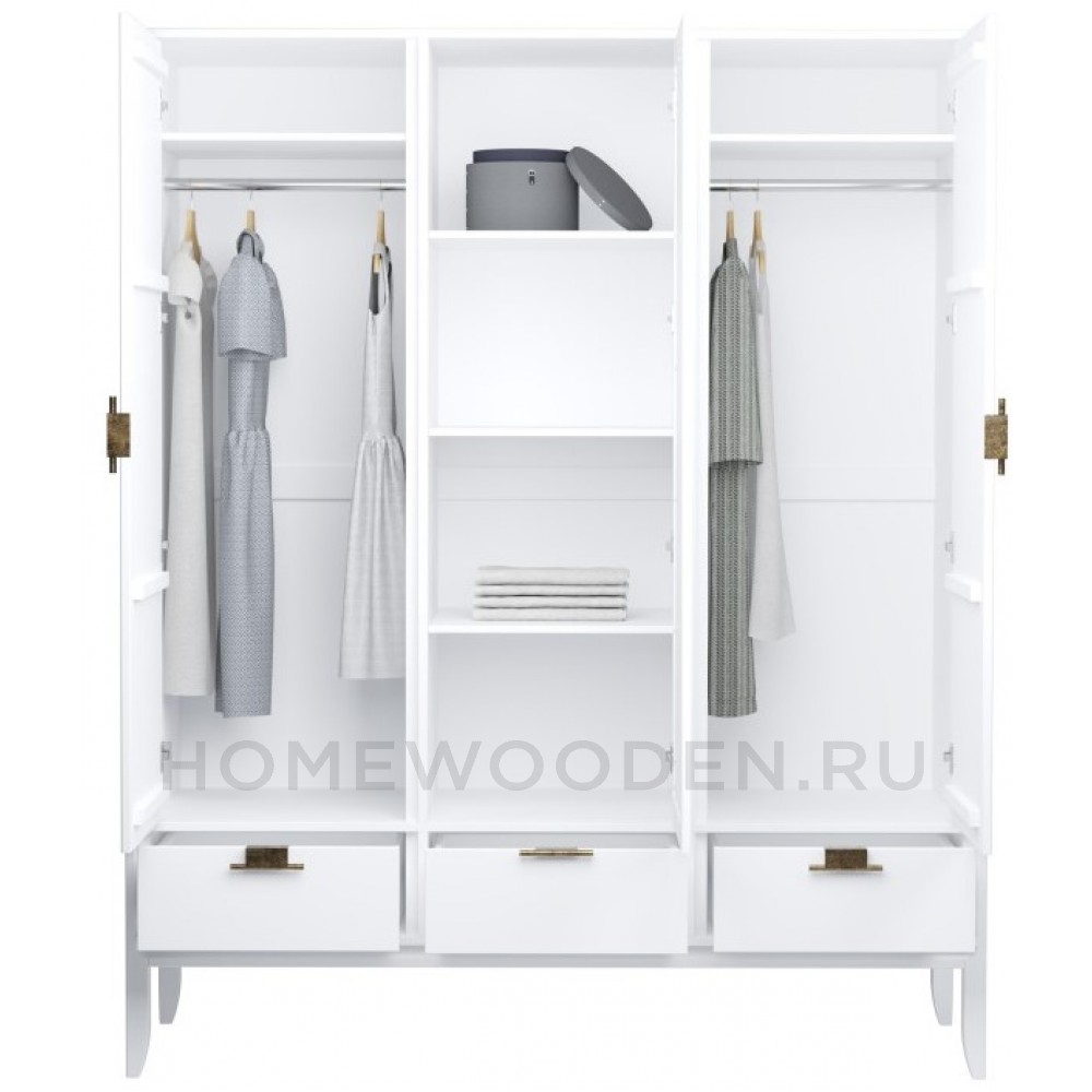 Шкаф 3х дверный с зеркалом Бридж