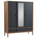 Шкаф 3х дверный с зеркалом Бридж