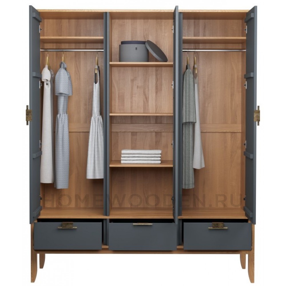 Шкаф 3х дверный с зеркалом Бридж