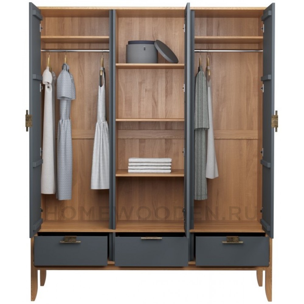 Шкаф 3х дверный с глухими дверями Бридж