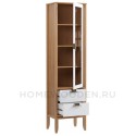 Шкаф для посуды Бридж узкий с 1-ой стеклянной дверью и 2-мя ящиками