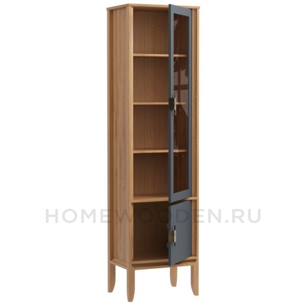 Шкаф для посуды Бридж узкий с 1-ой стеклянной дверью и 1 глухой дверью