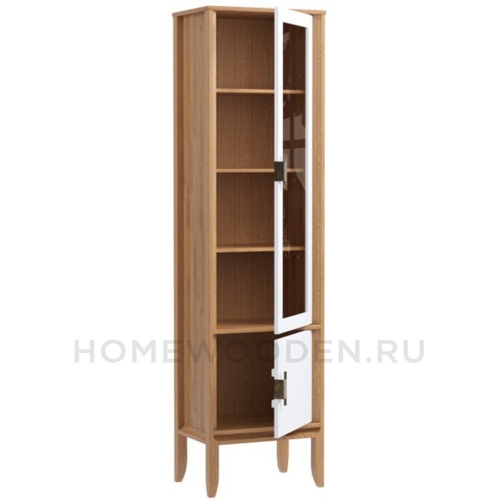 Шкаф для посуды Бридж узкий с 1-ой стеклянной дверью и 1 глухой дверью