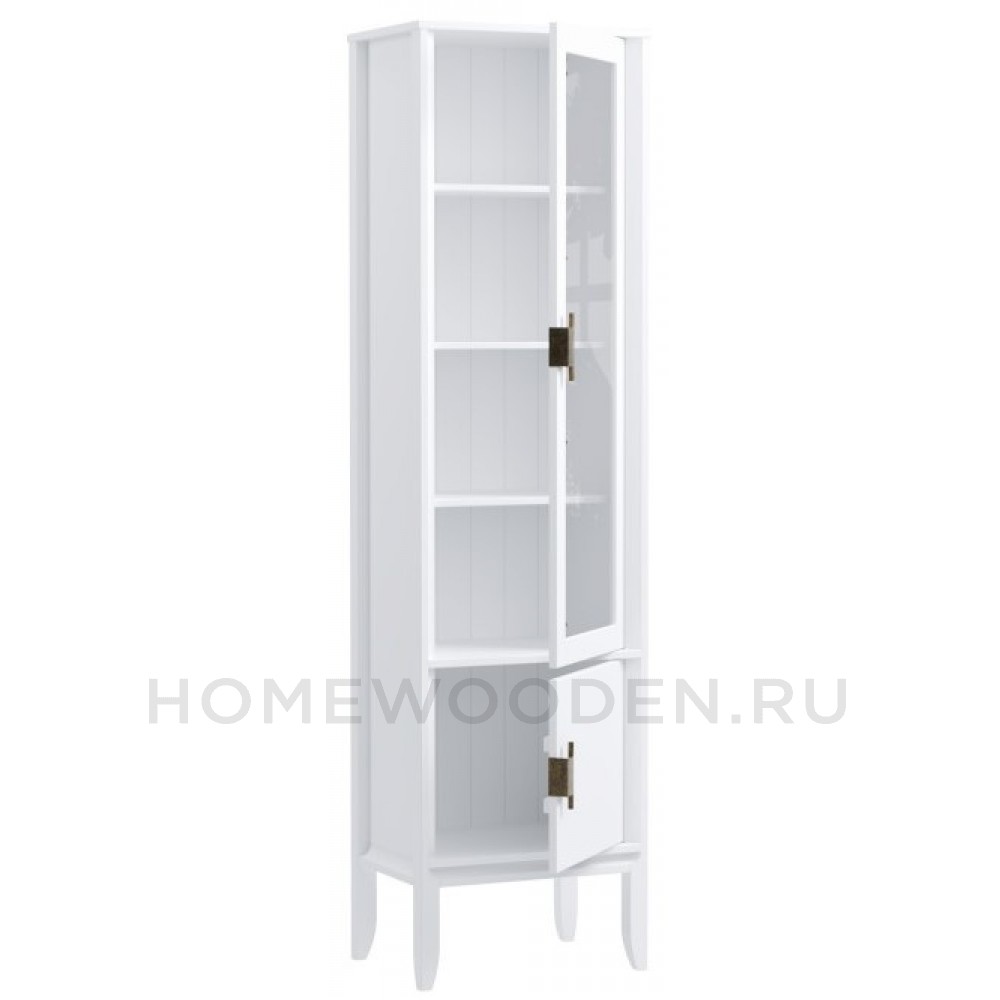 Шкаф для посуды Бридж узкий с 1-ой стеклянной дверью и 1 глухой дверью