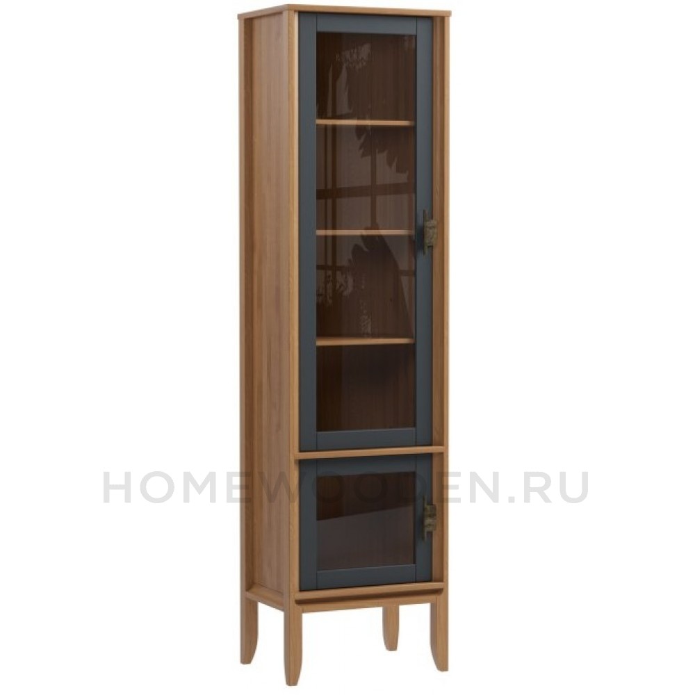 Шкаф для посуды Бридж узкий с 2-мя стеклянными дверями