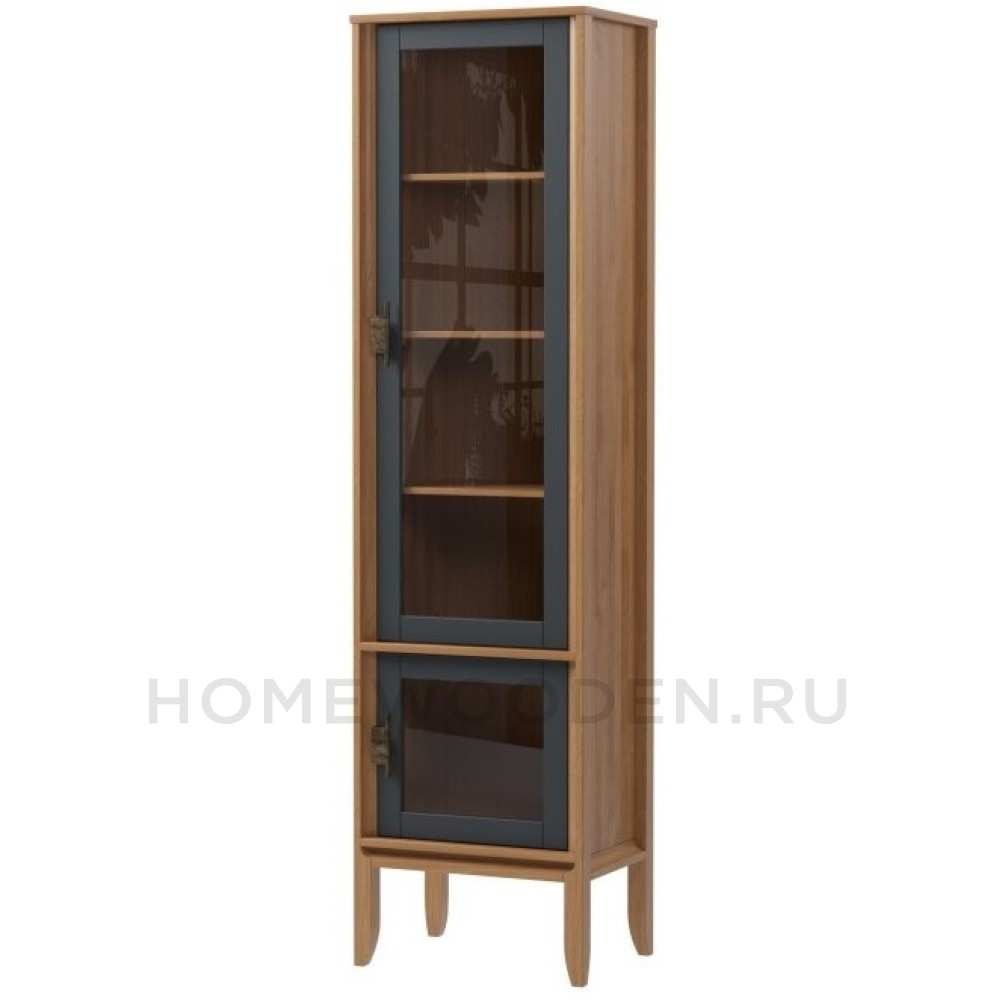 Шкаф для посуды Бридж узкий с 2-мя стеклянными дверями