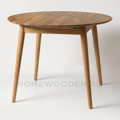 Стол обеденный Сканди 3Р из массива дуба 120 (155) х110