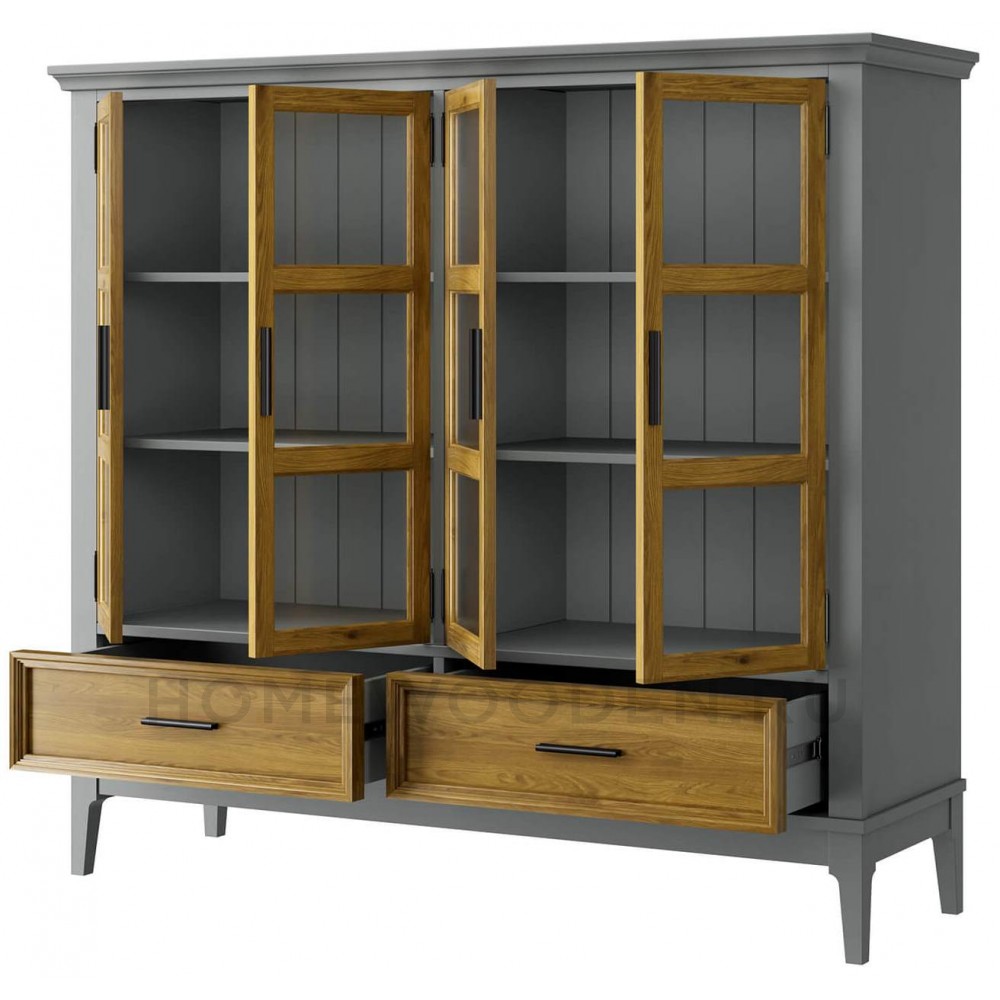 Шкаф для посуды Квадро-С 42 из массива сосны