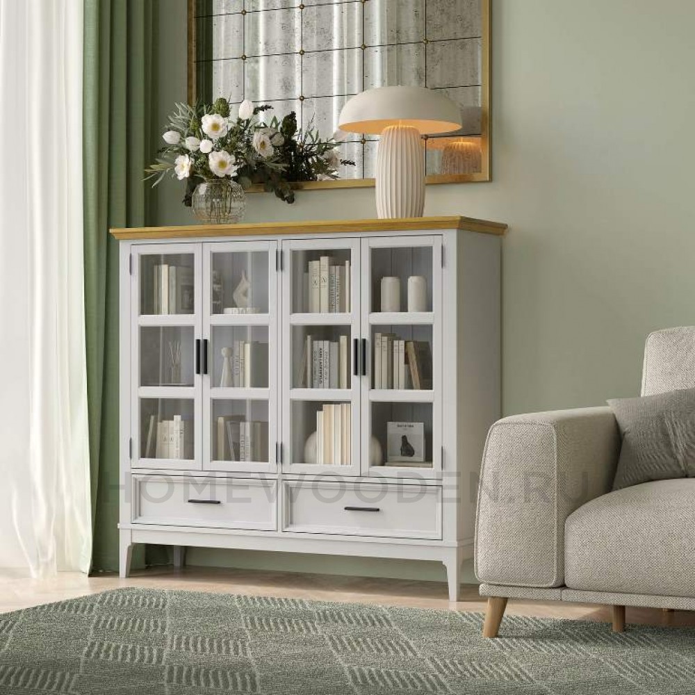 Шкаф для посуды Квадро-С 42 из массива сосны