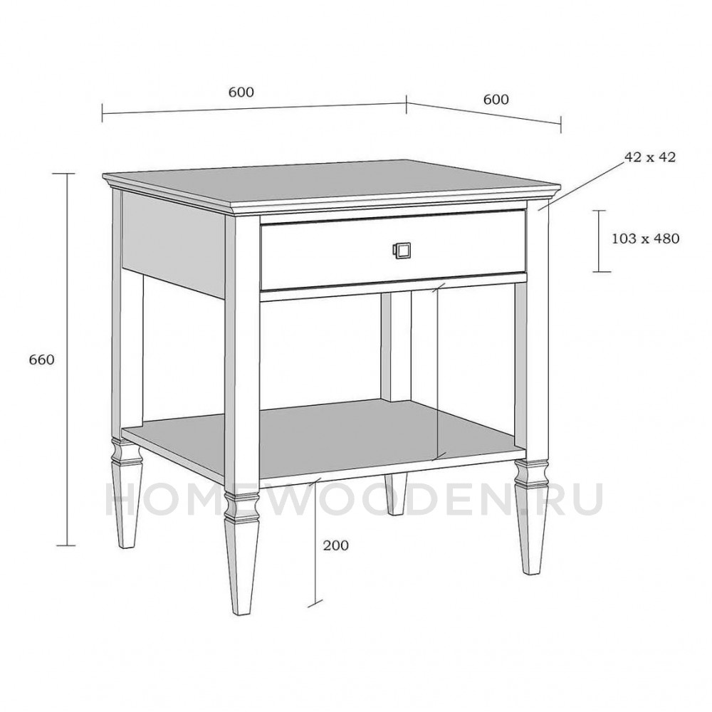 Тумба Ольса 01 из массива сосны
