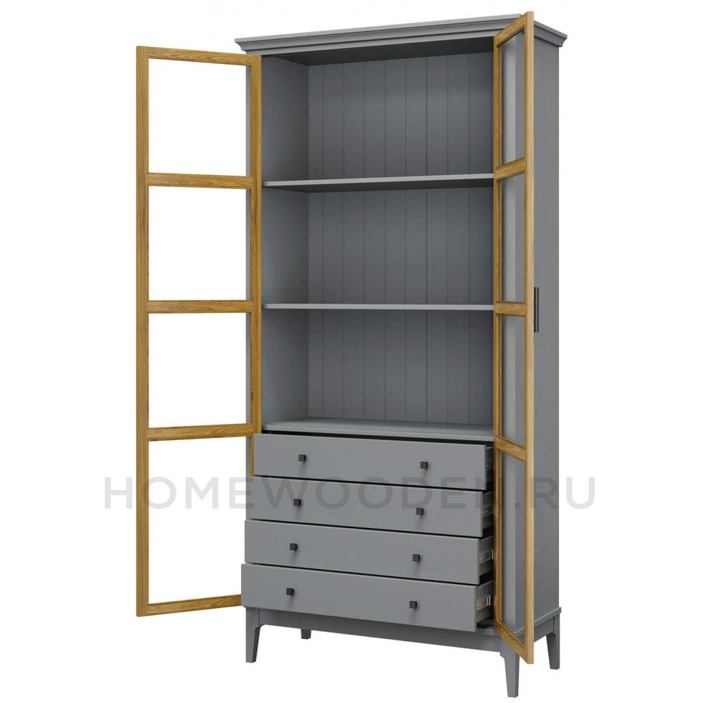 Шкаф для книг Квадро-С 220/04 из массива сосны