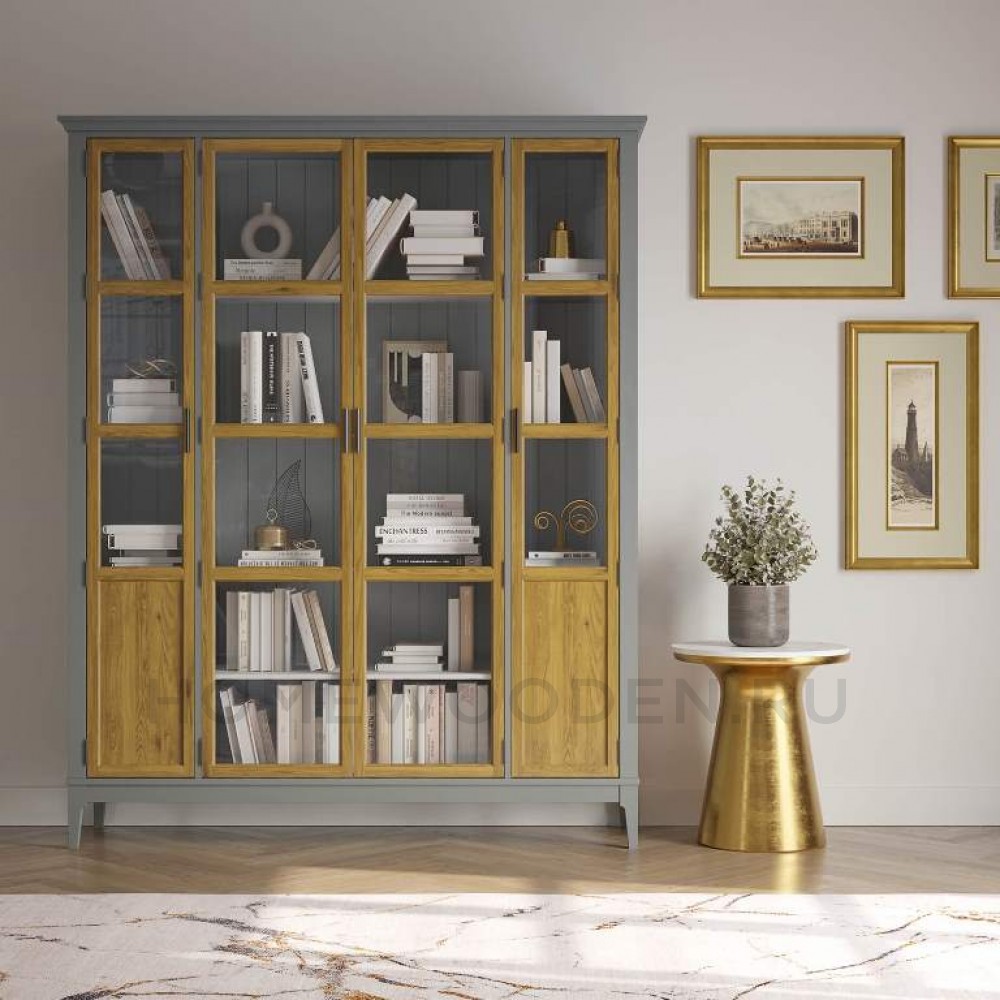 Шкаф для книг Квадро-С 422С из массива сосны