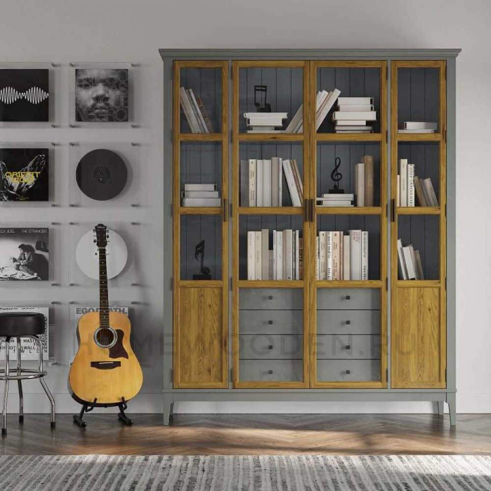 Шкаф для книг Квадро-С 422С/04 из массива сосны
