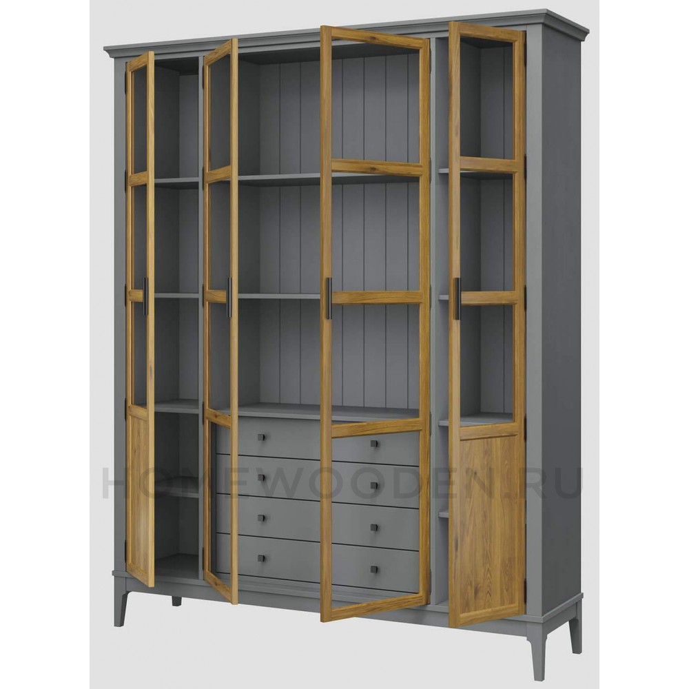 Шкаф для книг Квадро-С 422С/04 из массива сосны