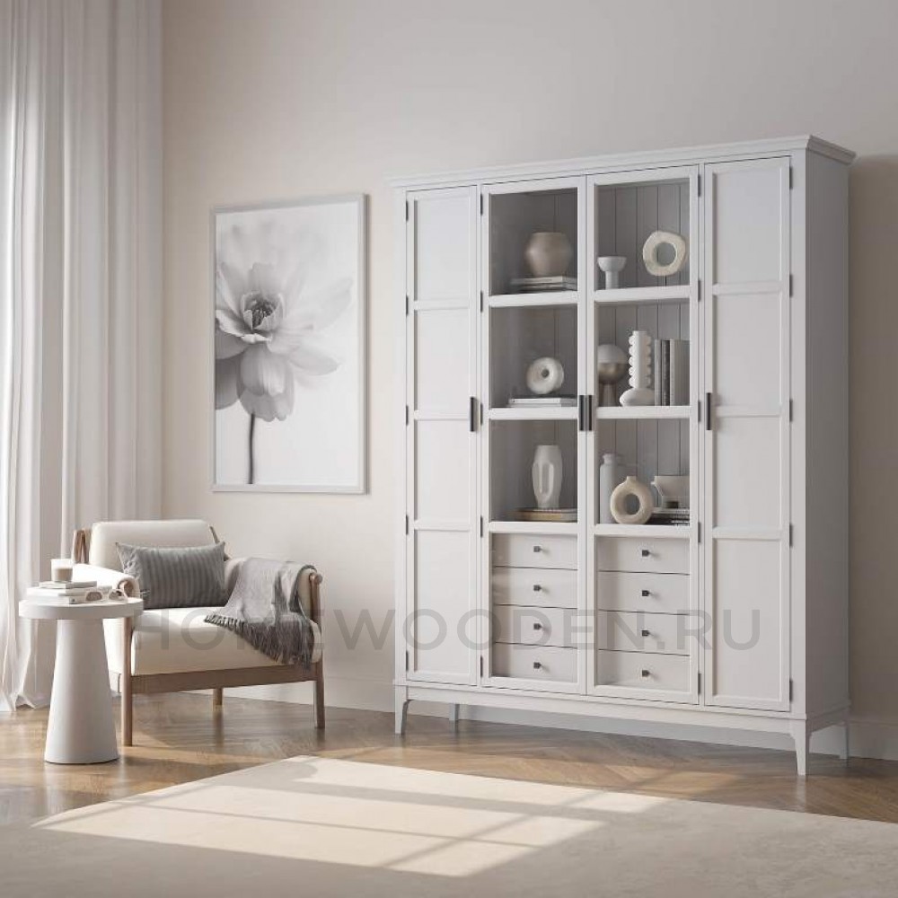 Шкаф для книг Квадро-С 422Ф/04 из массива сосны