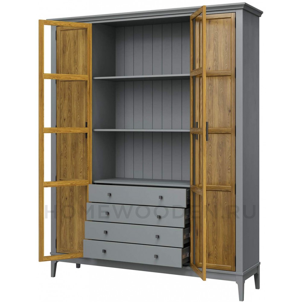 Шкаф для книг Квадро-С 422Ф/04 из массива сосны