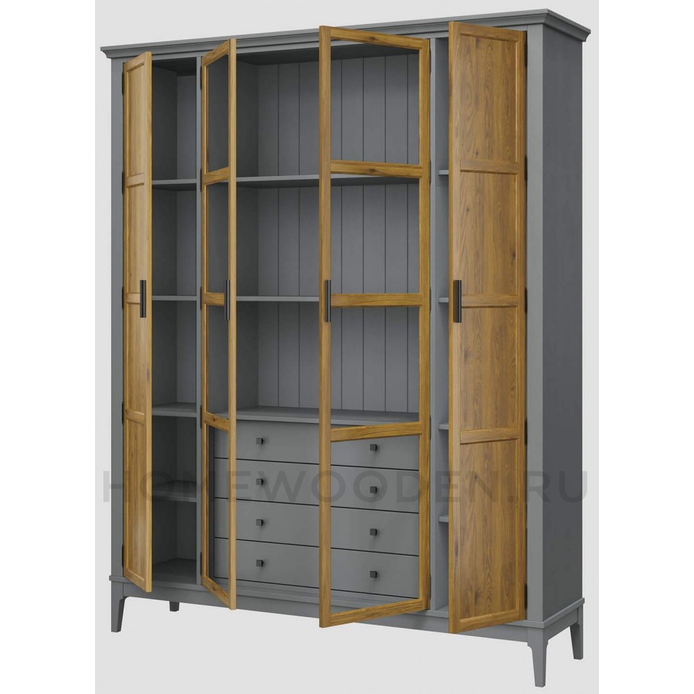 Шкаф для книг Квадро-С 422Ф/04 из массива сосны