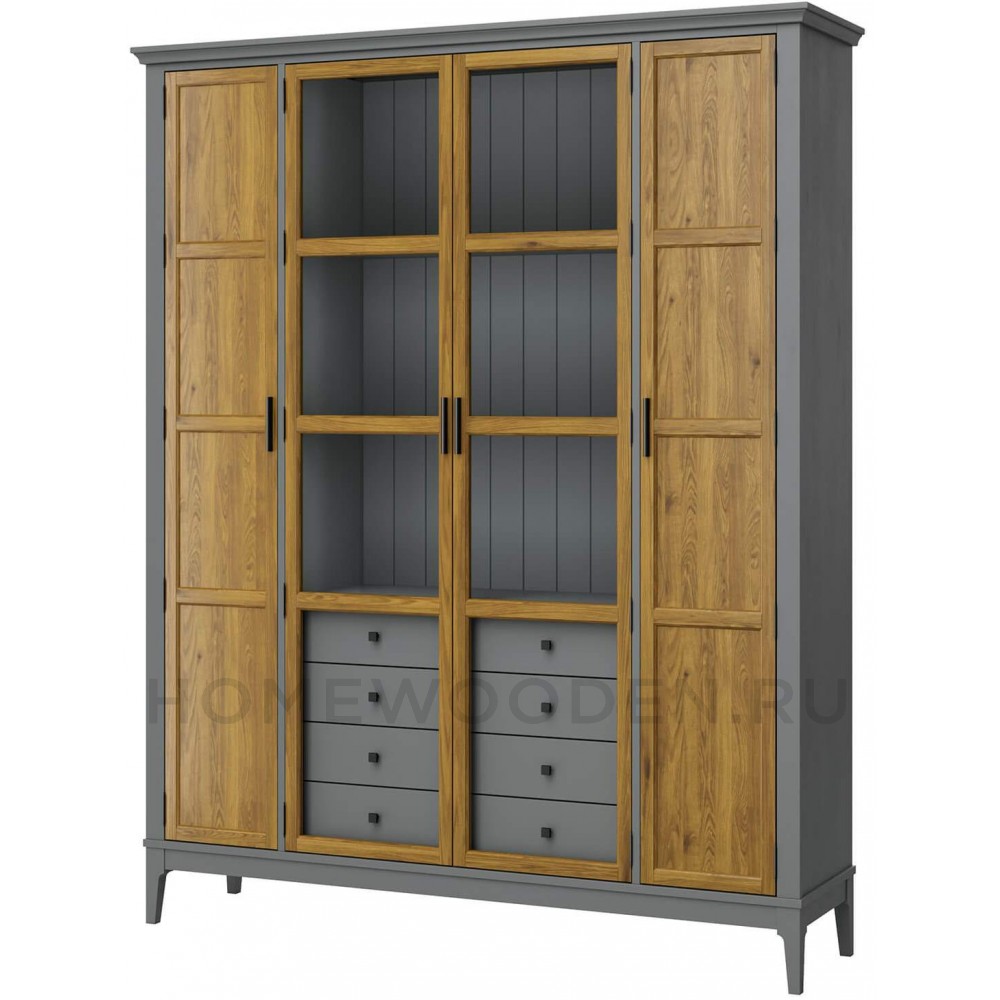 Шкаф для книг Квадро-С 422Ф/04 из массива сосны