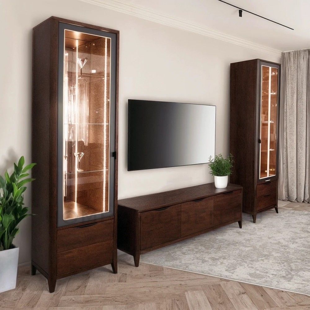 Шкаф с витриной Барселона ММ-426-01