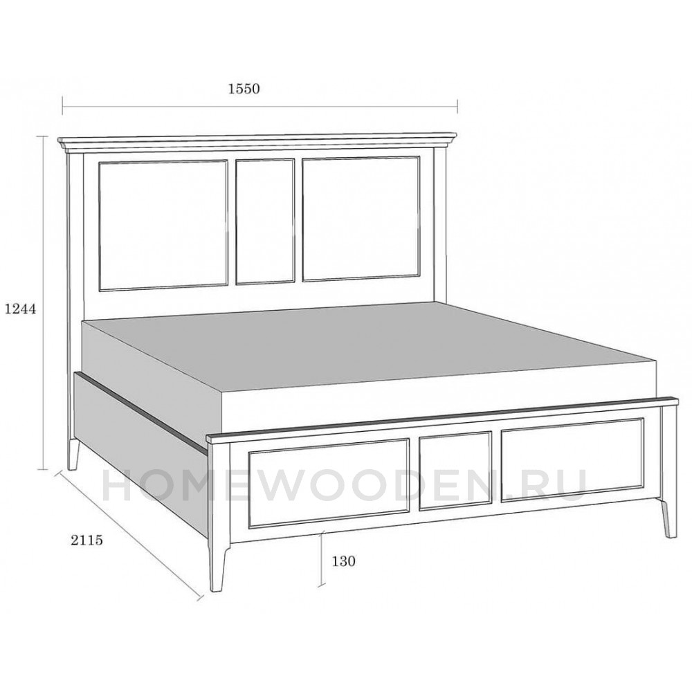 Кровать Квадро-С из массива сосны